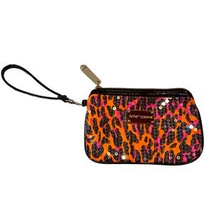 Betsey Johnson Multicolor Sequin Wristlet‎ in Animal Print